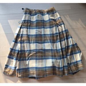 VTG Kinloch Anderson Cashmere Wool Tartan Kilted Skirt US 12 Made in Scotland